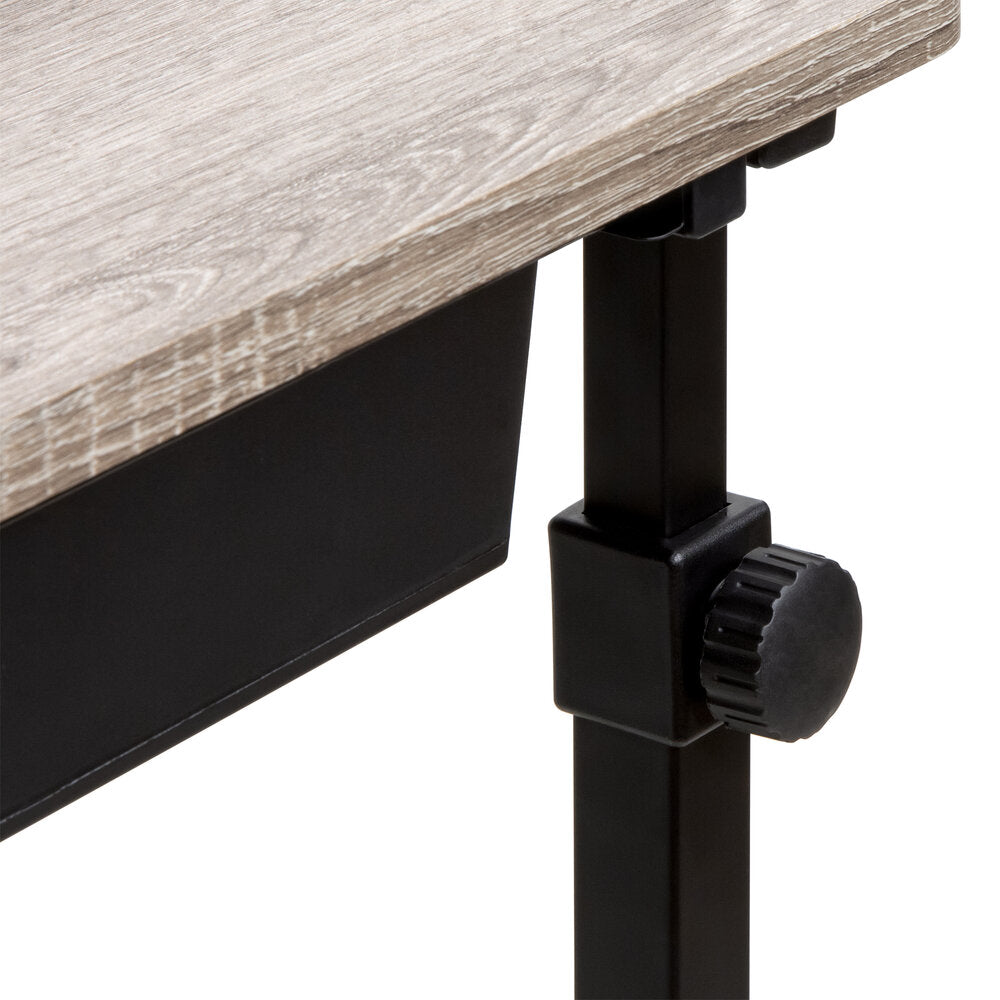 Adjustable C-Shaped Side Table with Wheels and Drawer (Home Craft Use)