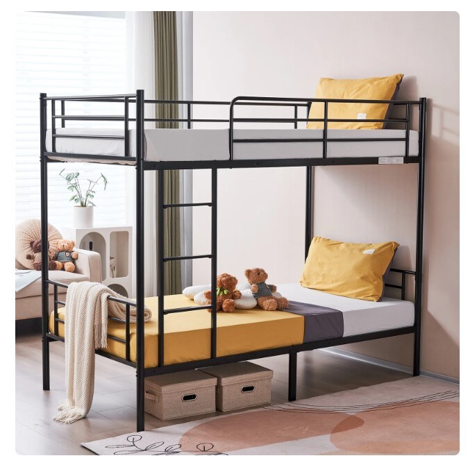 Steel Bunk Beds Frame Ladder Bedroom Dorm for Kids Adult Children Twin over Twin