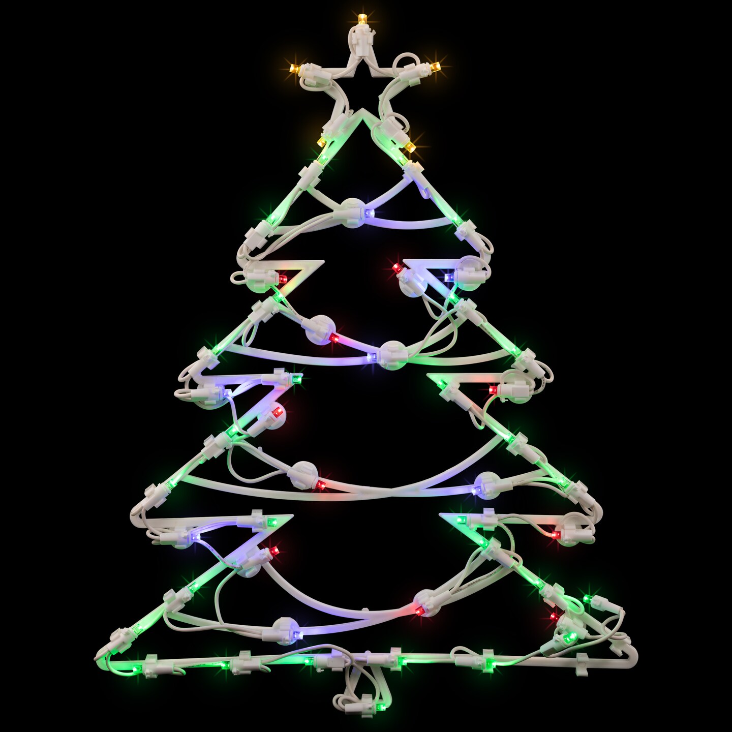 Northlight LED Lighted Christmas Tree Window Silhouette Decoration - 16" - Multicolor Lights
