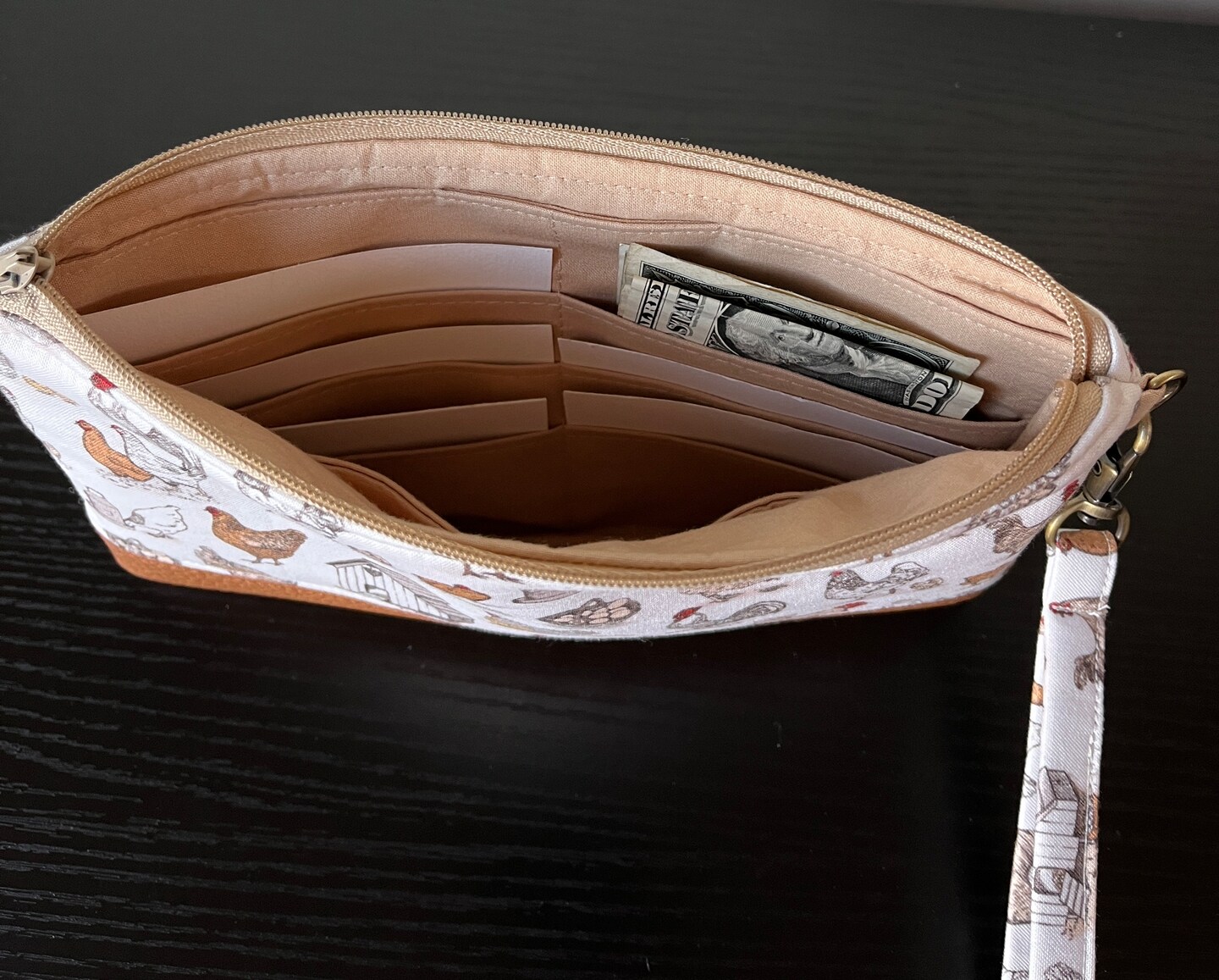 Wristlet wallet wristlet purse wristlet phone wallet wristlet clutch faux leather Chickens product 2