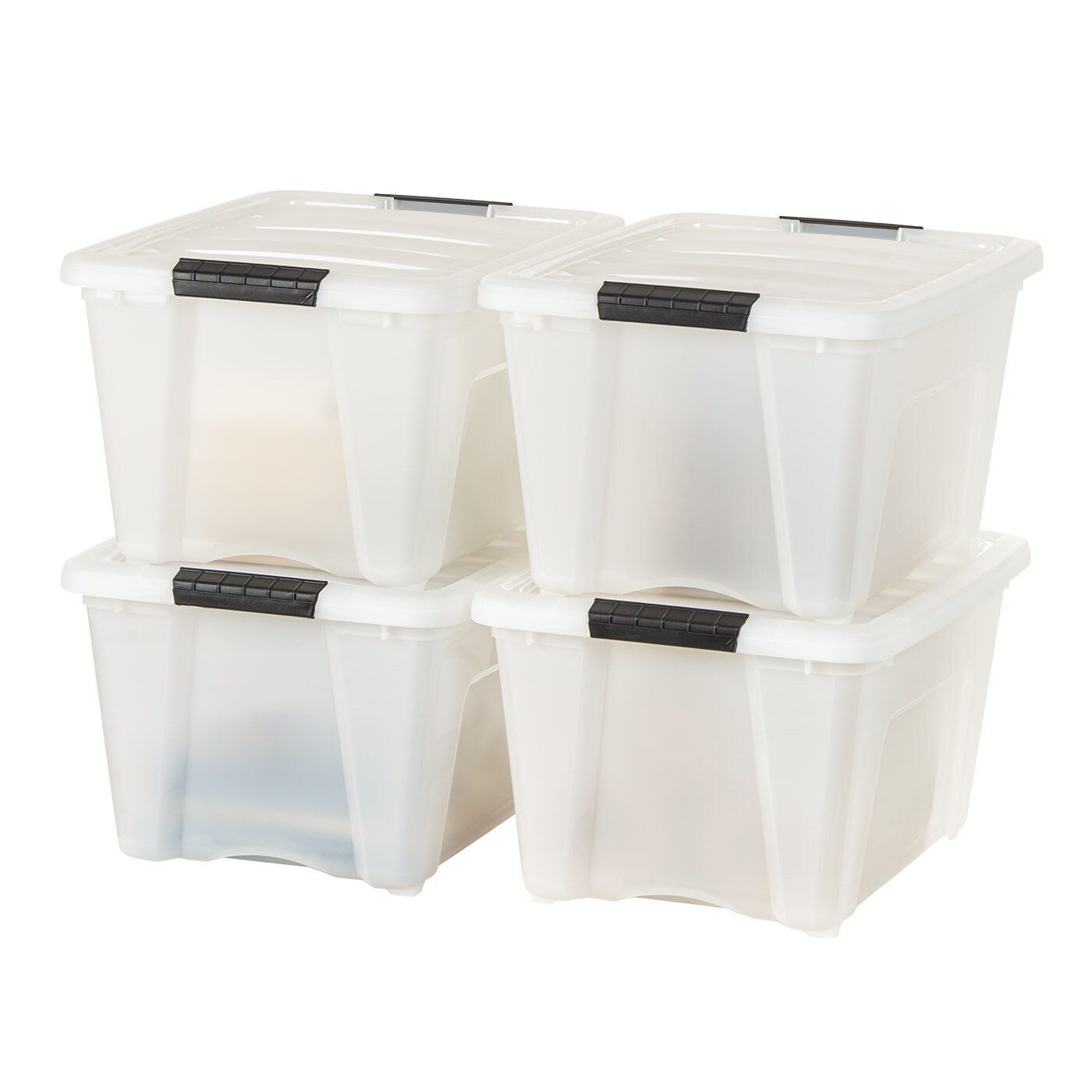 32qt Plastic Storage Bins with Lids and Secure Latching Buckles - 4 Pack