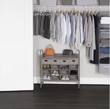 16 Cube Storage Organizer - 4-Tier Stackable Shoe Organizer - Free Standing Cube Shoe Rack With Drawers