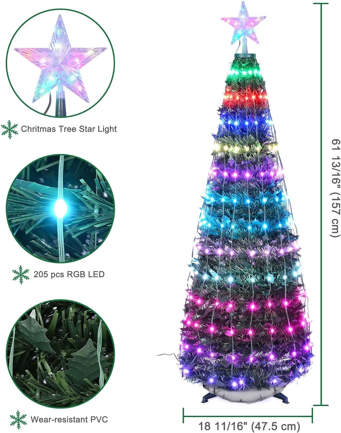 1.5m Christmas Tree with Lights
