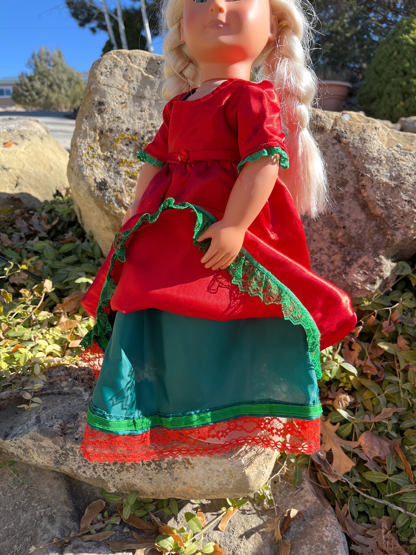 white christmas dresses Matching Girls Doll Dresses main image 1