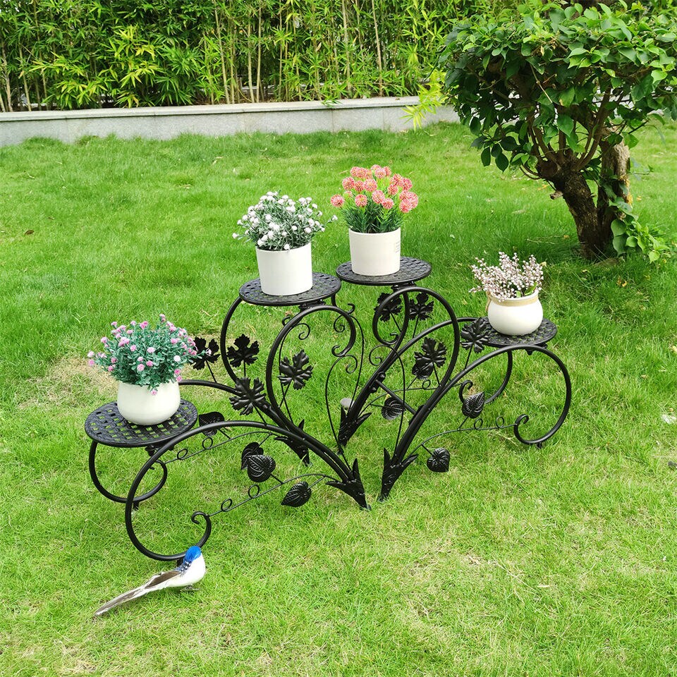 4Tier Iron Plant Pot Stand ,Planter Flower Holder Shelf Storage.