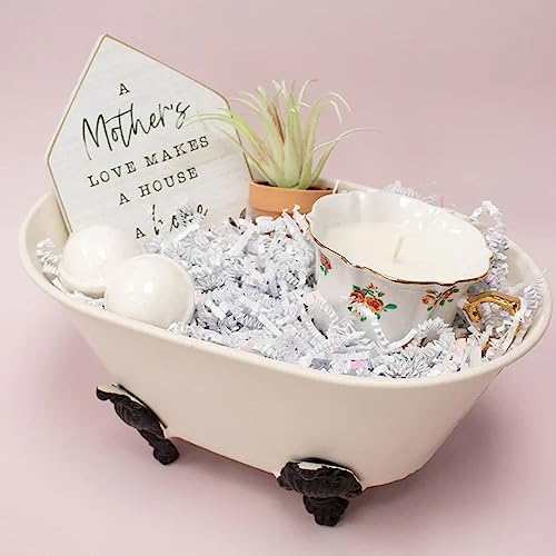 Uptotop 4oz Supply Crinkle Cut Paper Shred Filler for Gift Wrapping Basket Filling Birthday Wedding Christmas Thanksgiving Mother&#x27;s Day (Diamond White)