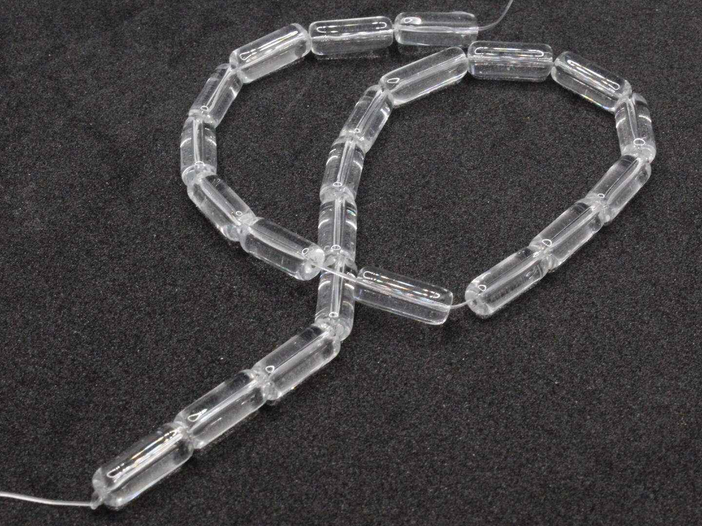 22 15mm Clear Colorless Glass Tube Beads