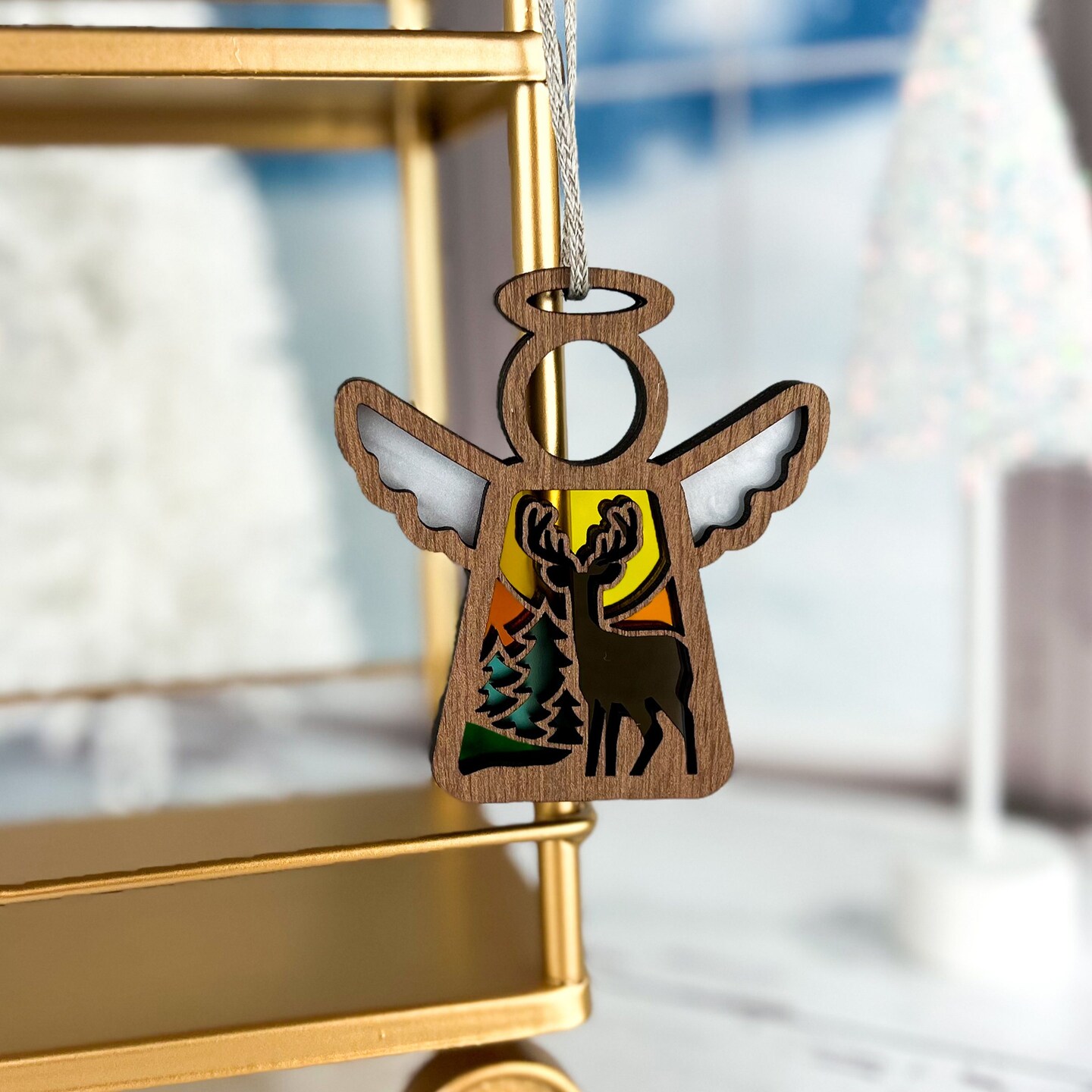 3.5&#x22; Autumn Deer Ornament - Handcrafted in Texas - Mother&#x27;s Angels&#xAE; Figurine - Mother&#x27;s Day Gifts