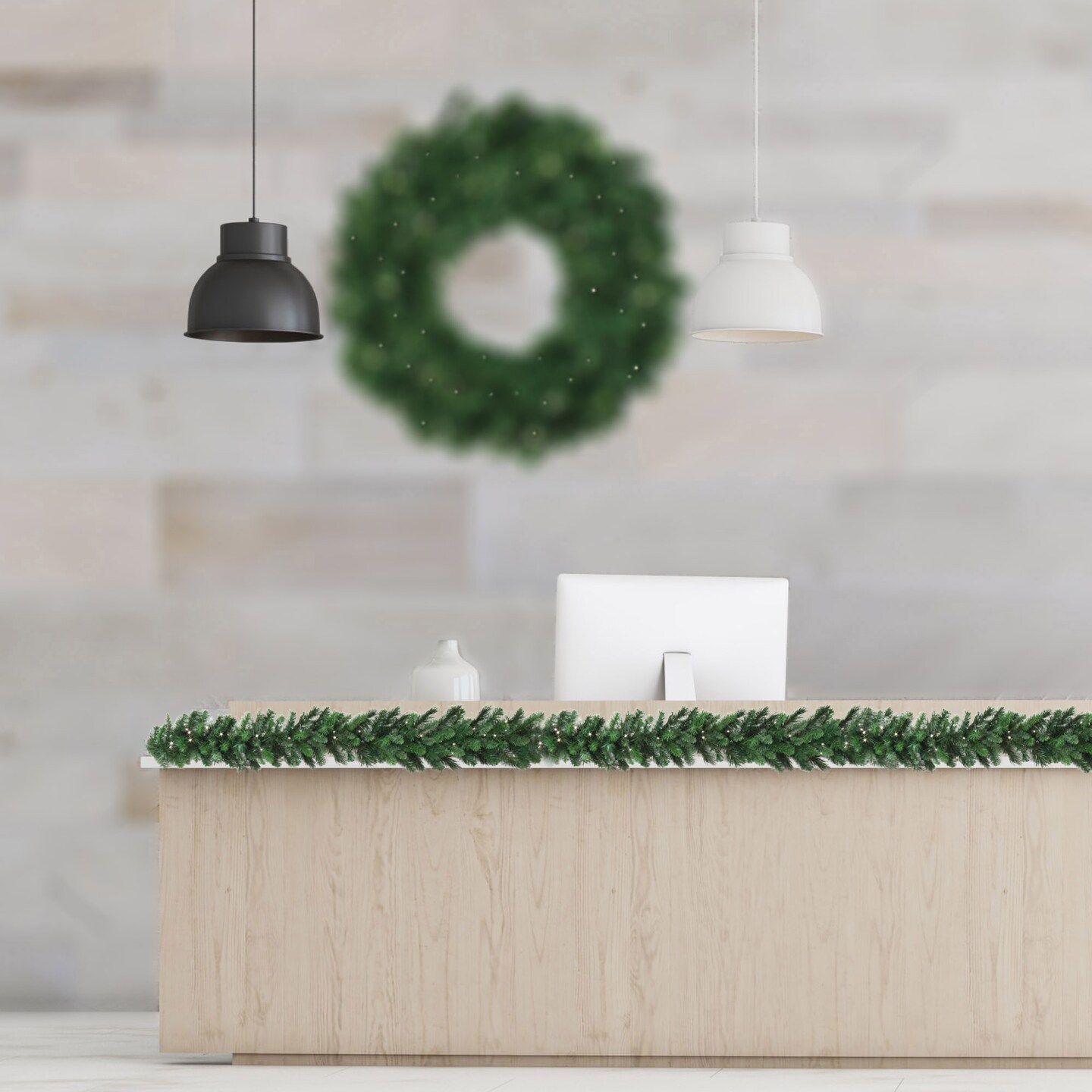 6ft Pre-Lit Deluxe Evergreen Pine Garland: 120 Realistic Tips, 75 Battery-Operated Lights, Indoor/Outdoor, Christmas Garlands, Home &#x26; Office Decor, Floral Home by Artificial Flowers