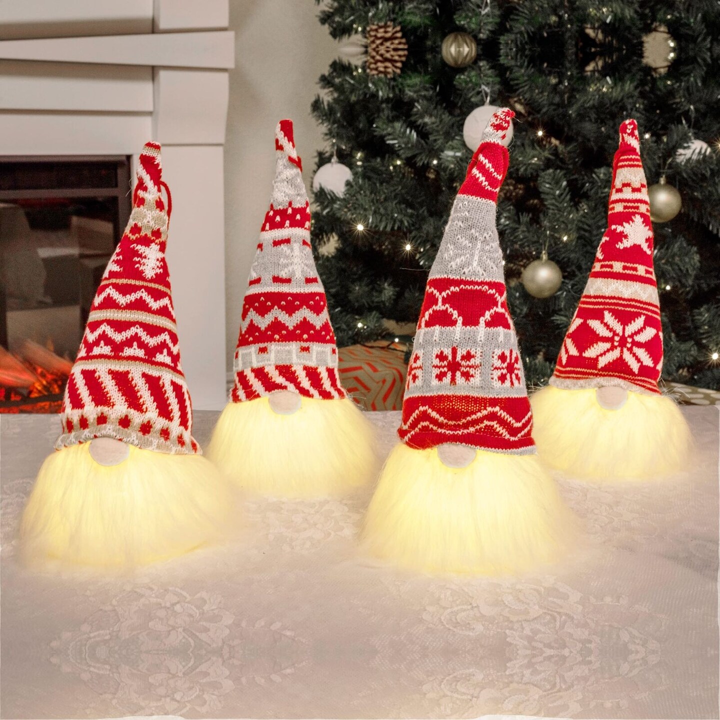 Mini Christmas Light-up Gnome Decoration