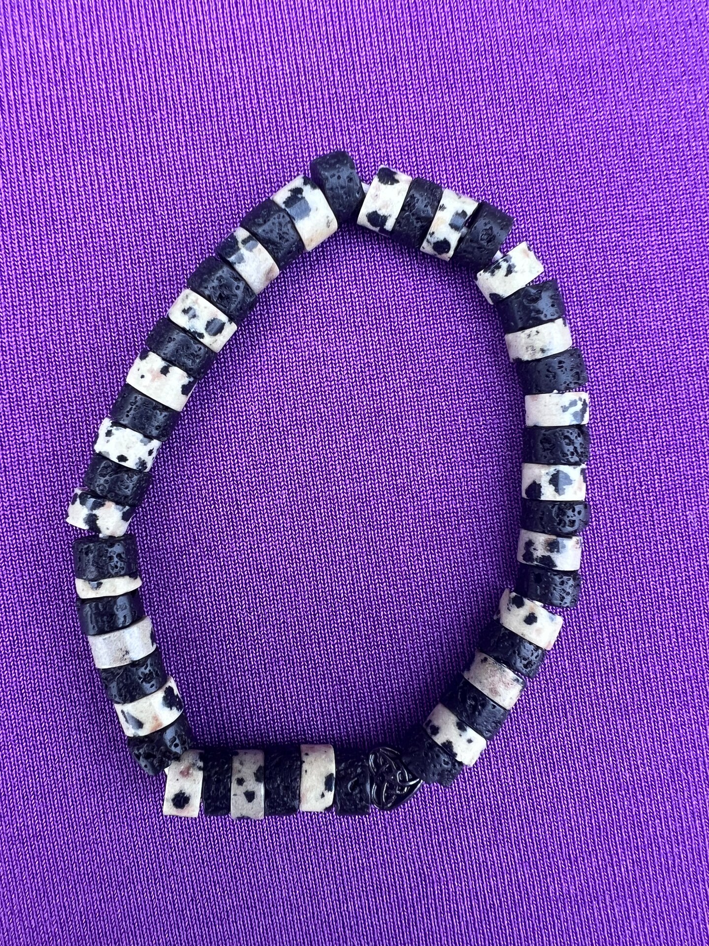 Dalmatian Jasper and Lava bead bracelet MakerPlace by Michaels