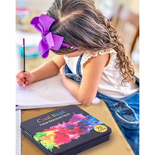 72 Professional Colored Pencils, Artist Pencils Set with 2 x 50 Page Drawing Pad(A4), Premium Artist Soft Series Lead with Vibrant Colors for Sketching, Shading & Coloring in Tin Box
