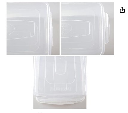 16 Quart Clear Storage Bin with Lid, Shoe Box, and 2 Plastic Latch Boxes