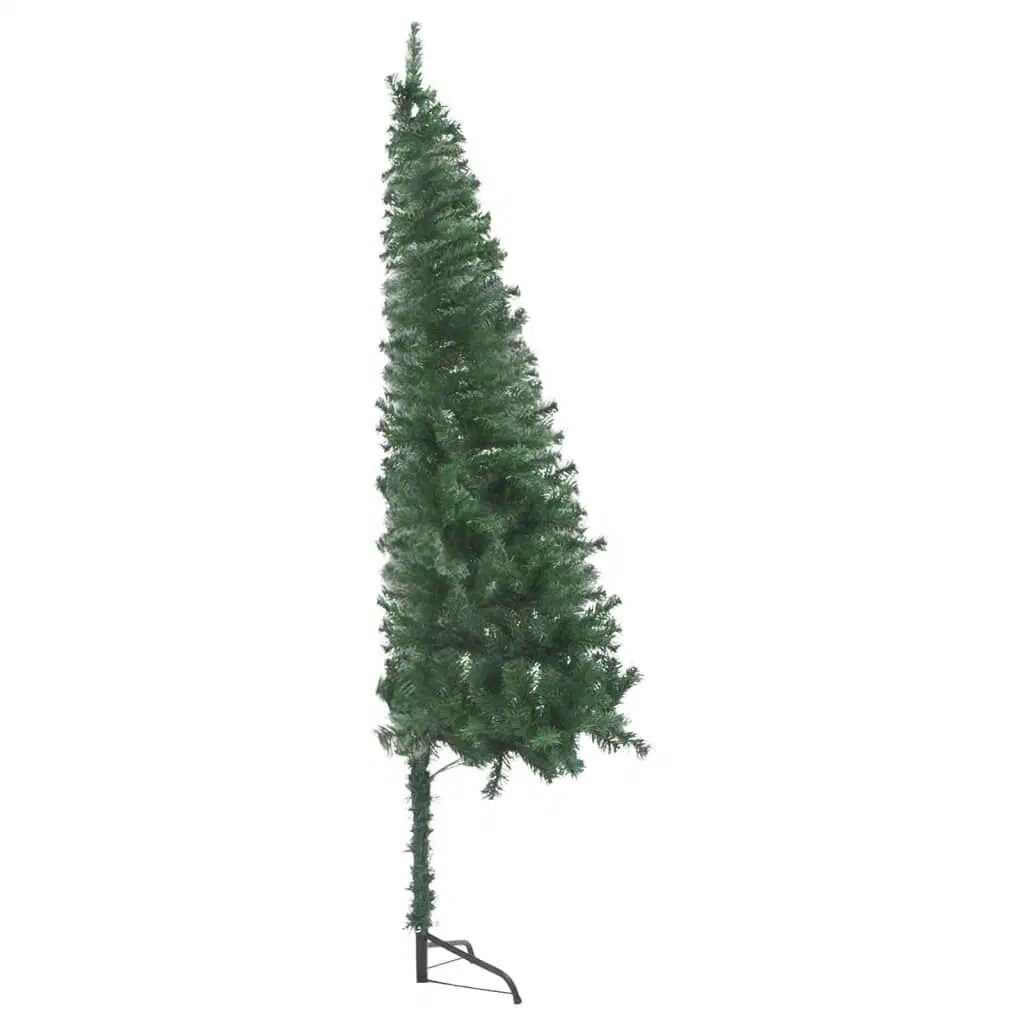 Corner Artificial Christmas Tree LEDs and Ball Set Green