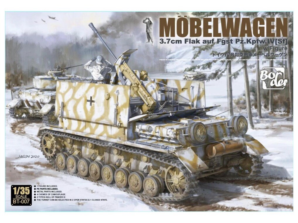 Border 1/35 Border Model Scale Mobelwagen 3.7cm Flak auf Fgst. Pz.Kpfw. IV (Sf) Plastic Model