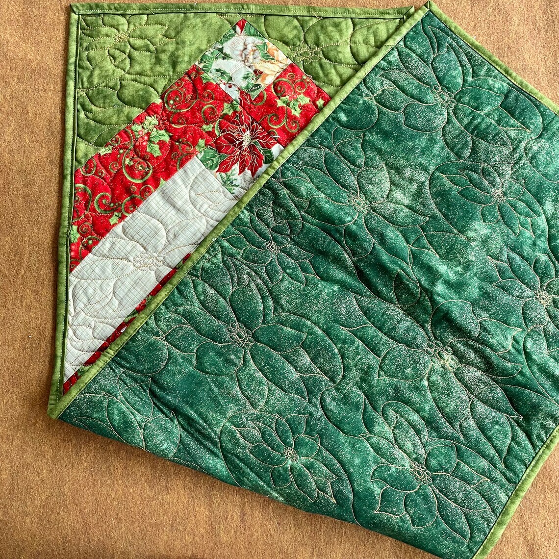 Quilted Holiday Holly Table Runner selling 12