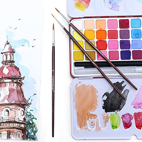 7 Pcs Detail Model Paint Brushes for Acrylic, Gouache, Oil, Tempera and Face Painting