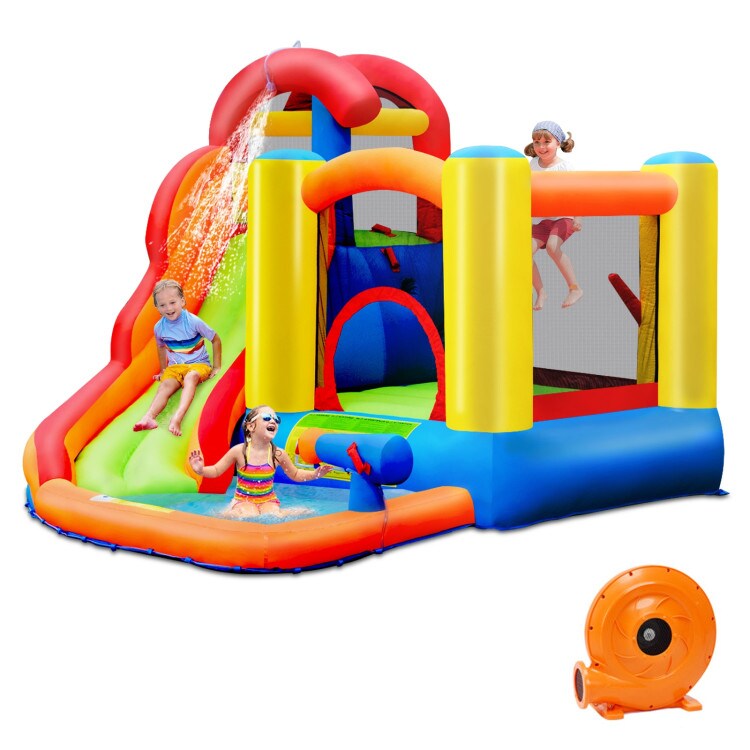 Inflatable Water Slide Bounce House with Pool and Cannon