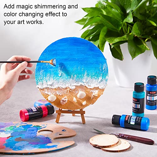 Shuttle Art Color Change Acrylic Paint, 20 Chameleon Colors Acrylic Paint, 60ml/2oz Bottles, Iridescent Paint for Artists, Beginners, Kids Painting & Crafting on Canvas, Rocks, Wood, Fabric, Ceramic