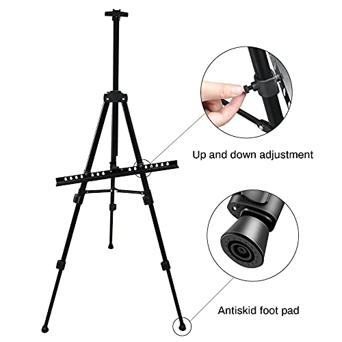 RRFTOK Artist Easel Stand,Metal Tripod Adjustable Easel for Painting  Canvases Height from 21 to 66with Reinforced Triangle,Carry Bag for  Table-Top/Floor Drawing and Didplaying : : Home