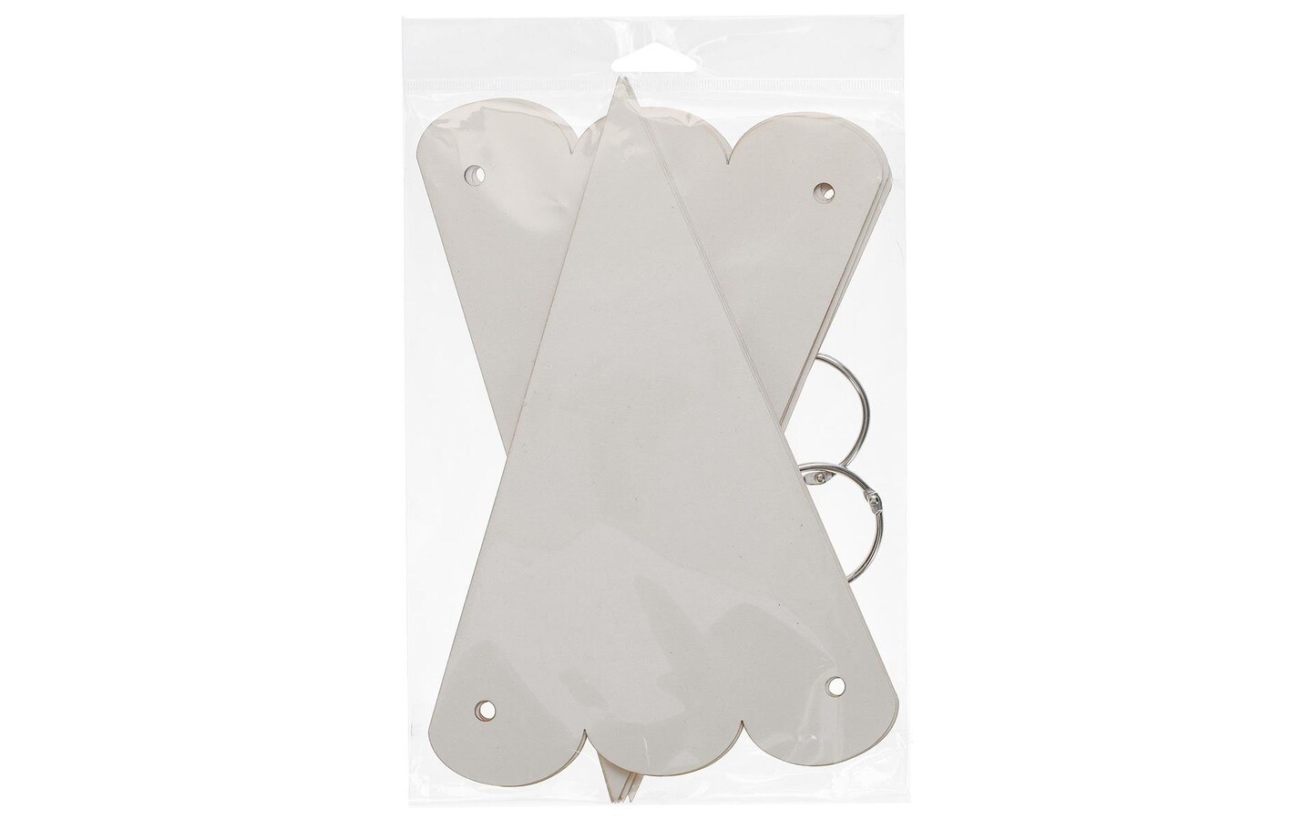 Chip Pennant TriangleScallop 6x9 9pc Crm w/2 Rings