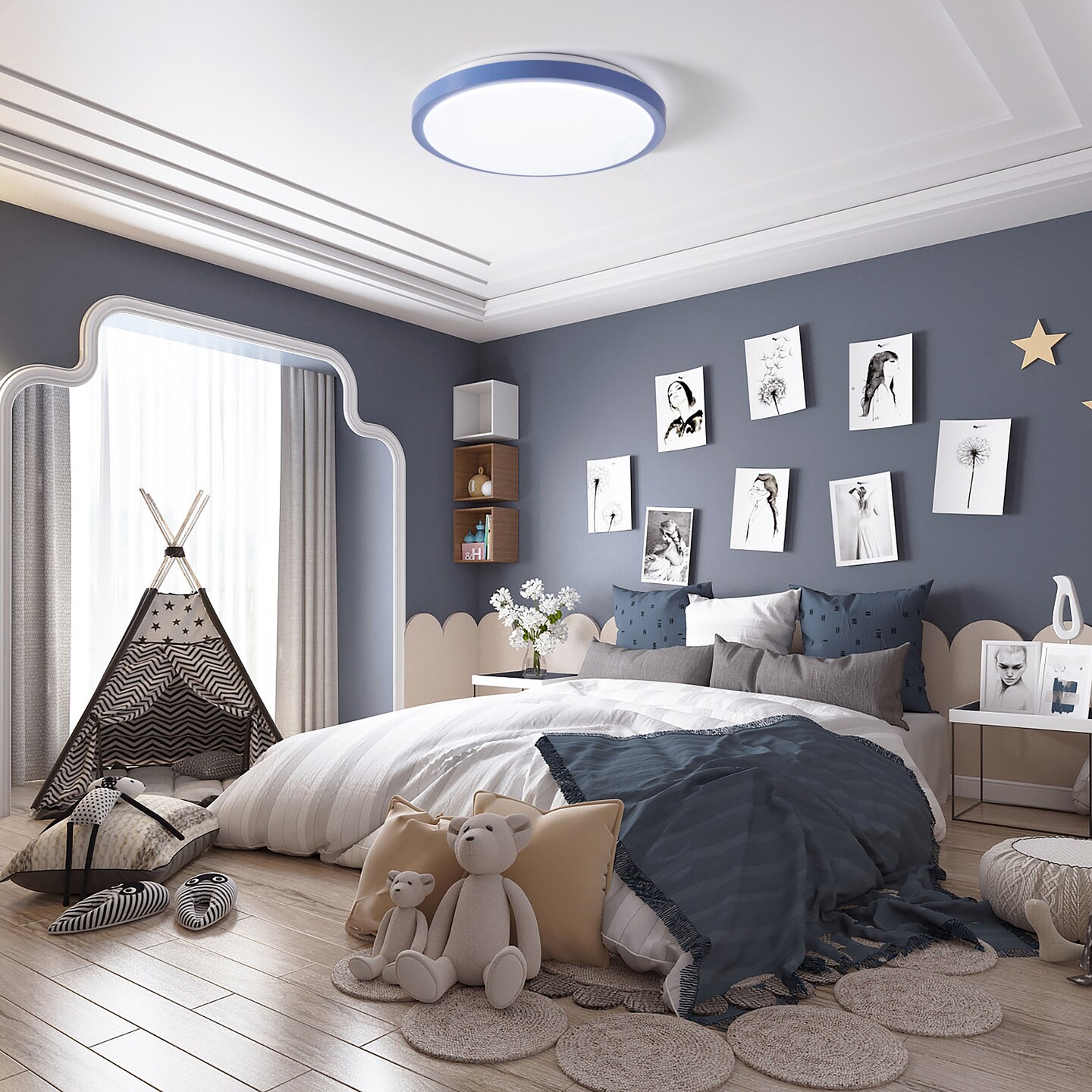 Round LED Ceiling Light Fixture Modern Flush Mount 36W 6500K Cool Daylight Energy Ideal for Office Kitchen Bedroom Living Room Bathroom Dining Room Hallway and Entryway