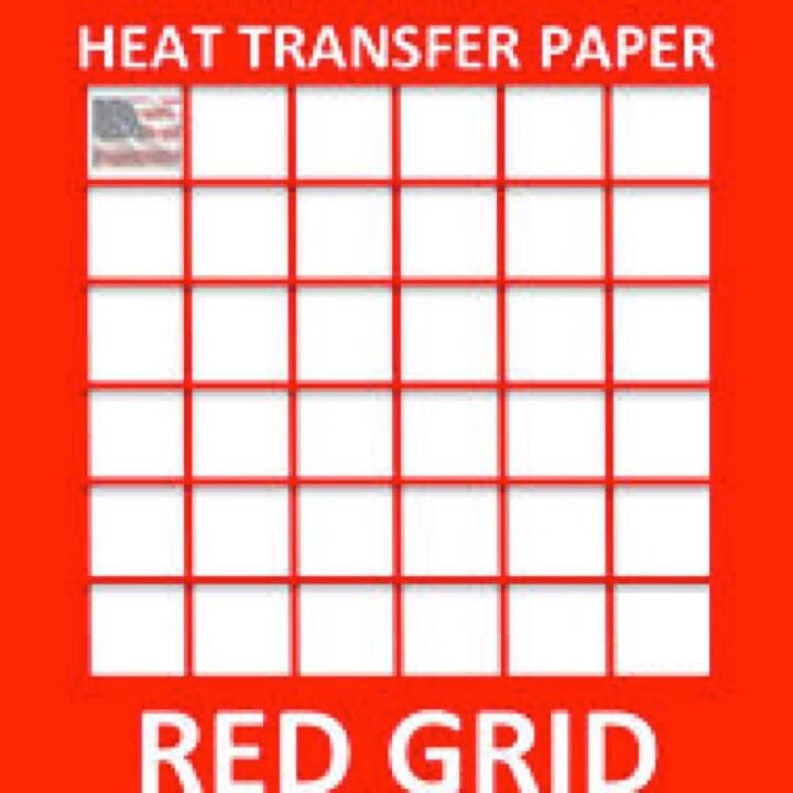 Ink Jet HEAT TRANSFER PAPER RED GRID for Light T-Shirts 50 Sh 8.5&#x22;X11&#x22;