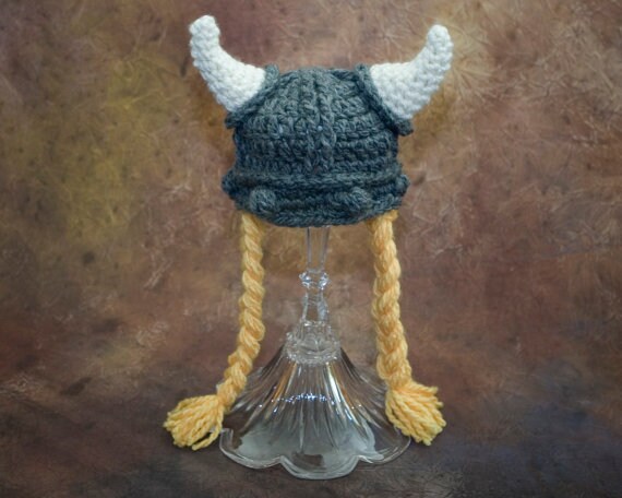 Viking Baby Hat, size: 0-3 Months style: No Braids - Main Image