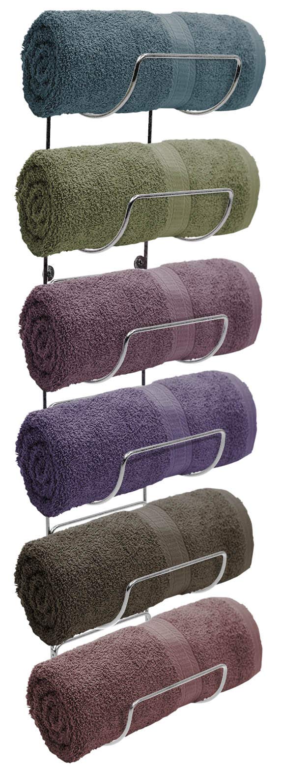 Sorbus Metal Wall Mounted Bathroom Towel Rack - Organizer for Towels, Washcloths, Hand Towels, Linens, Ideal for Bathroom, Spa, Salon