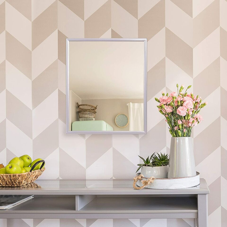 Silver Trim Wall Mirror Home Decor Wall .