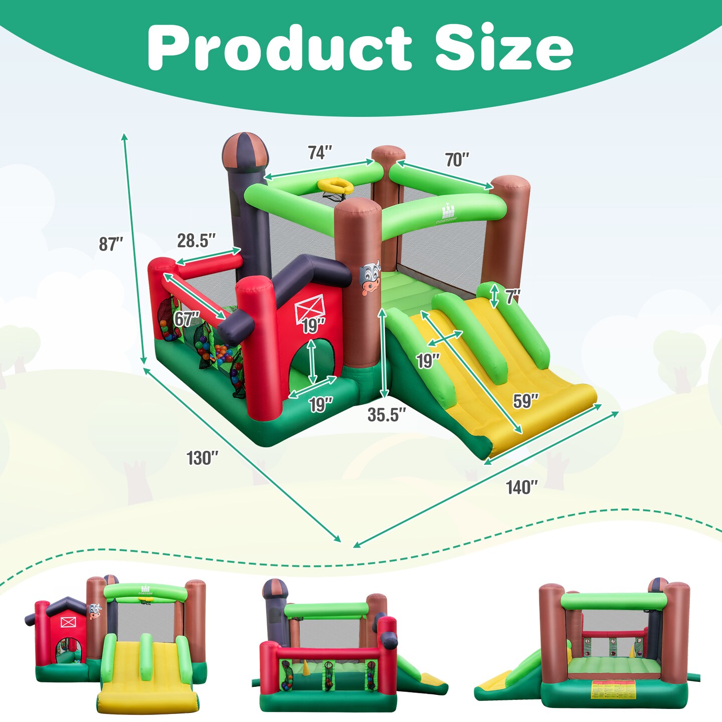Farm Themed 6-in-1 Inflatable Castle