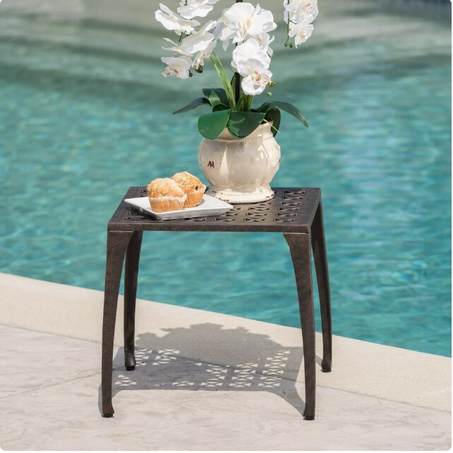 Bronze 18" Finished Cast Aluminum Outdoor Side Table Michaels