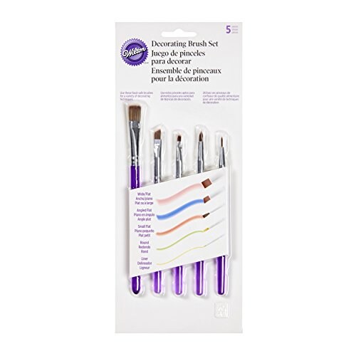 Wilton 5-Piece Decorating Brush Set - Food Safe Decorating Brushes for  Dusting Edible Glitter and Painting with Edible Color on Treats, Synthetic  Bristles