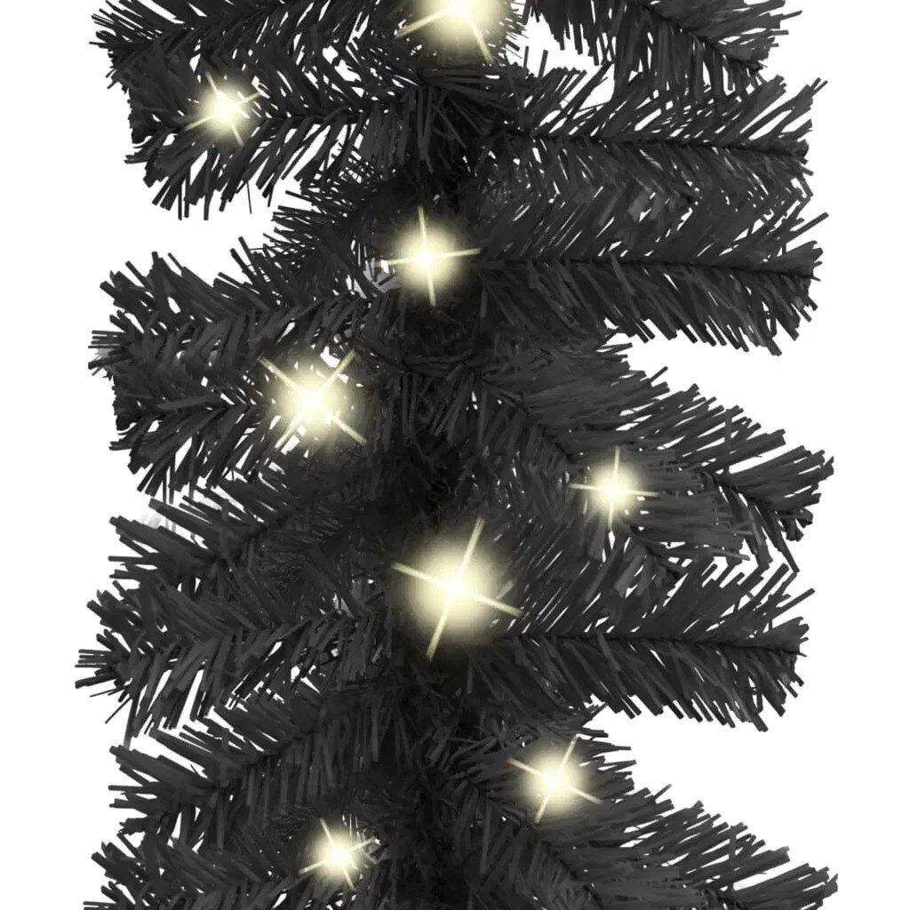 33 ft Black Christmas Garland with LED Lights