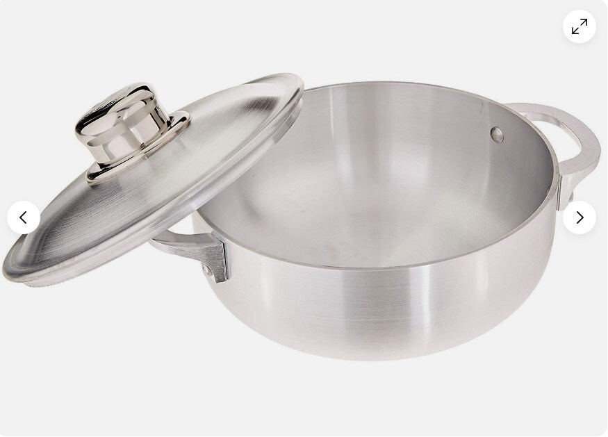 2.0 Quart Aluminum Caldero Sauce Pot With Lid, Silver