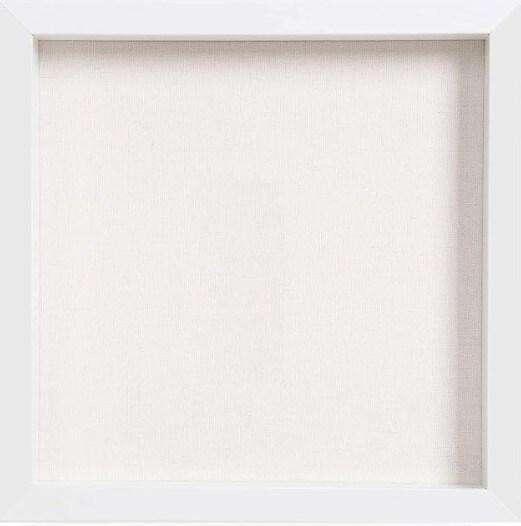 White 12x12 Shadow Box Frame with Linen Backboard and Real Glass, Wood Display Case, Deep Showcase for Photos, Tickets, Wedding Bouquets, Medals, and Baby Sports Memorabilia,