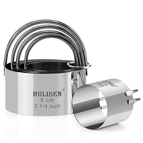 Biscuit Cutter Set (5 Pieces/Set), Round Cookies Cutter with Handle, Professional Baking Dough Tools, Gift Package