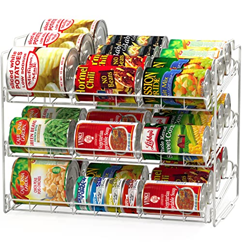 Alloy Steel Supreme Stackable Can Rack Organizer, White