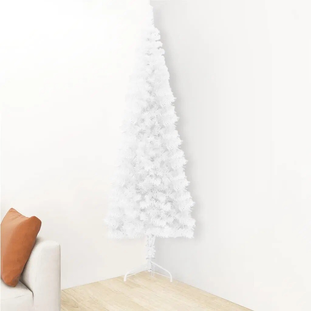 6 ft White Half Christmas Tree with Stand