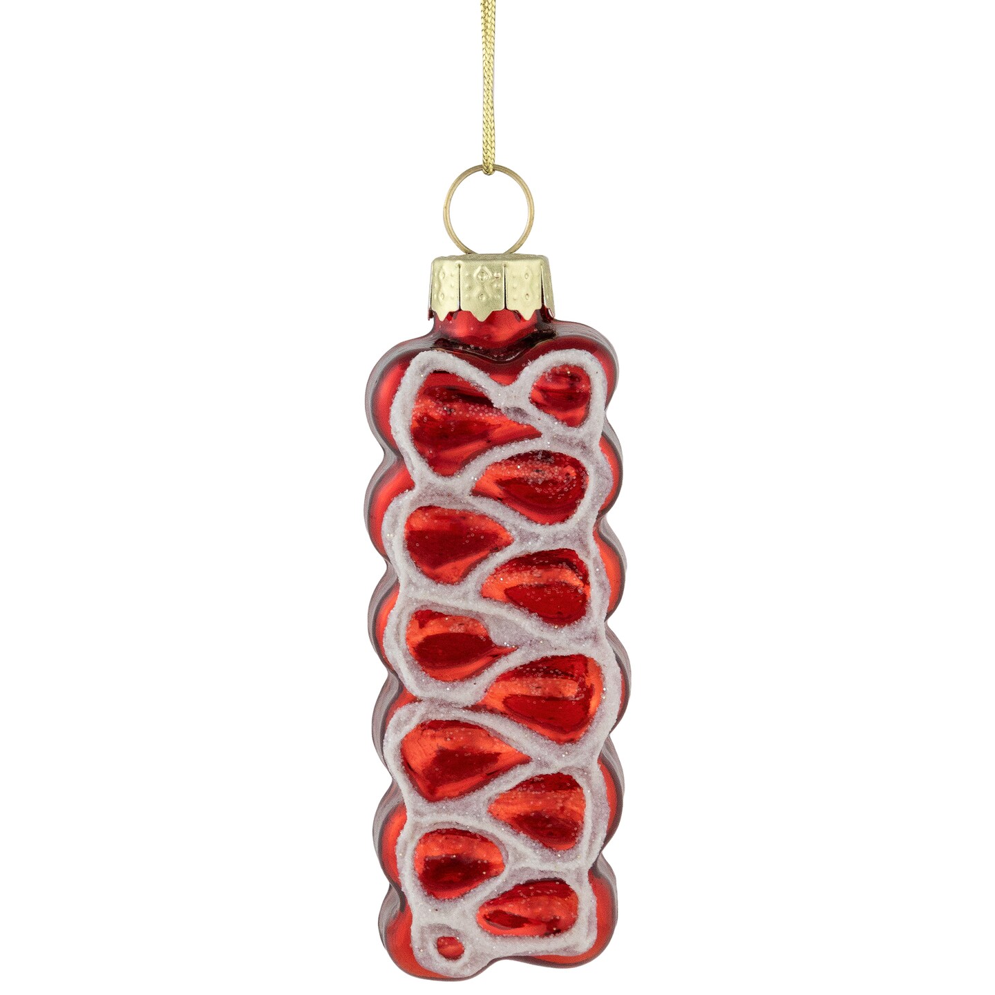 Northlight 3&#x22; Red Ribbon Candy Glass Christmas Ornament