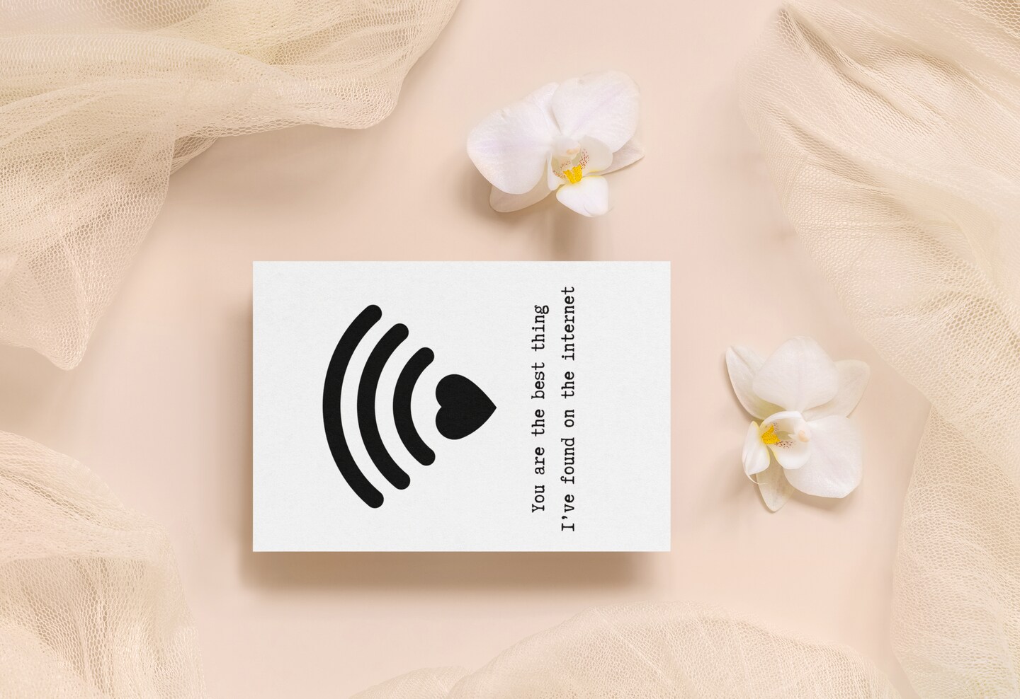 You are the best thing I’ve found on the internet greeting card and envelope set for couple that met online, online dating anniversary card product 2