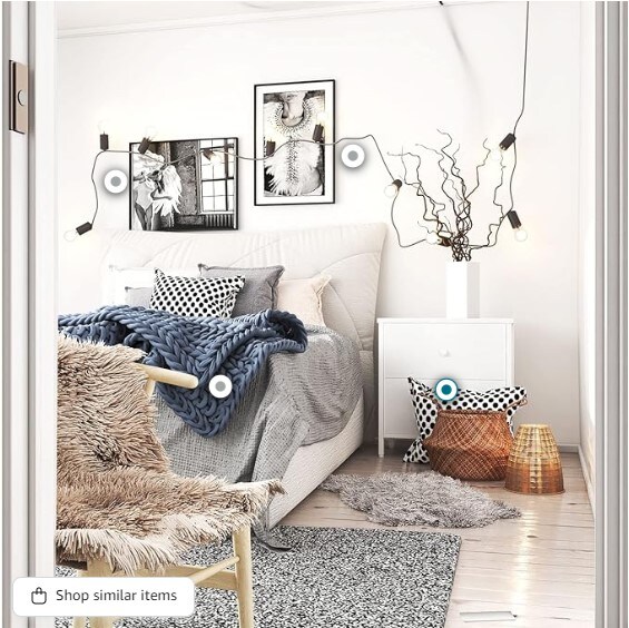 White Nightstand with 2 Drawers for Bedroom, Modern Small Nightstand with Fabric Drawers End Table