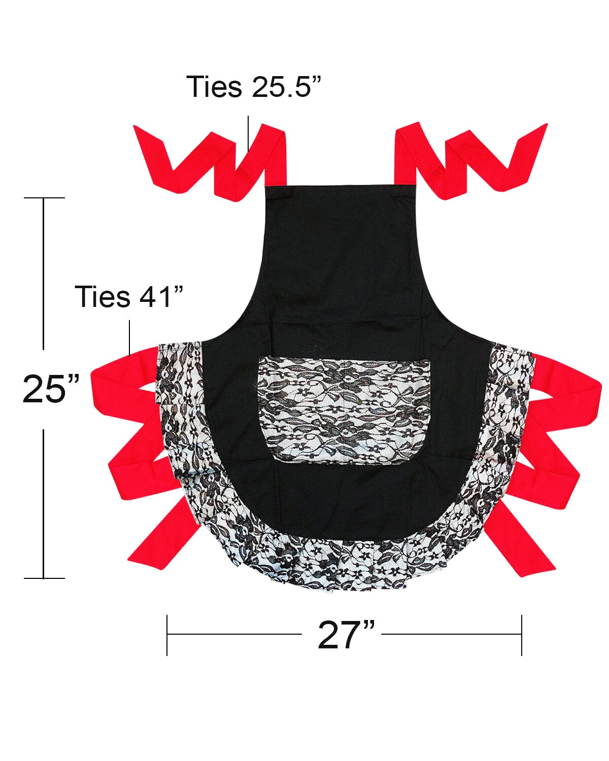 Wrapables Classic Vintage Apron, Stylish Cooking Apron, Mysterious Black Lace