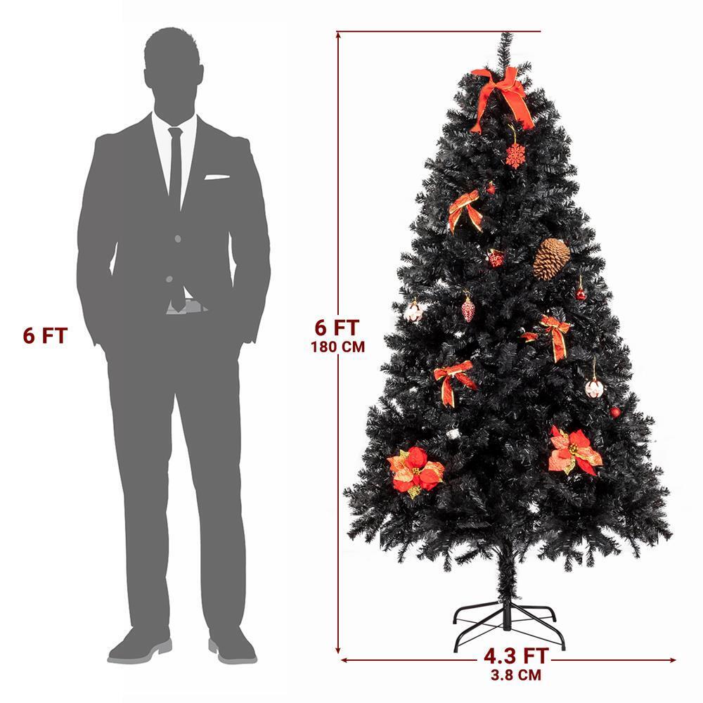 6 ft. Artificial Christmas Tree Hinged Tree with Metal Stand