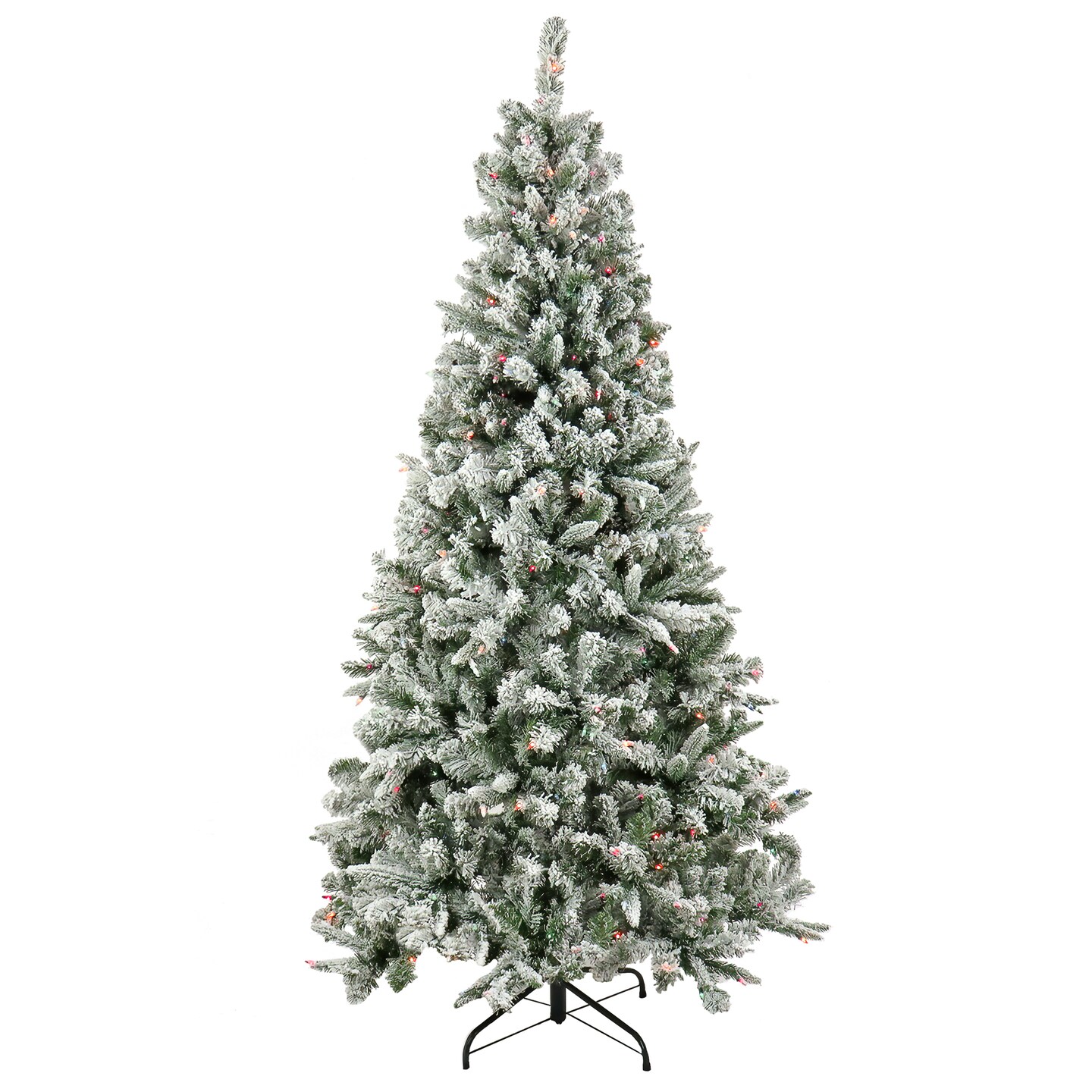 6.5 ft. Snowy Mixed Pine Tree with Multicolor Lights