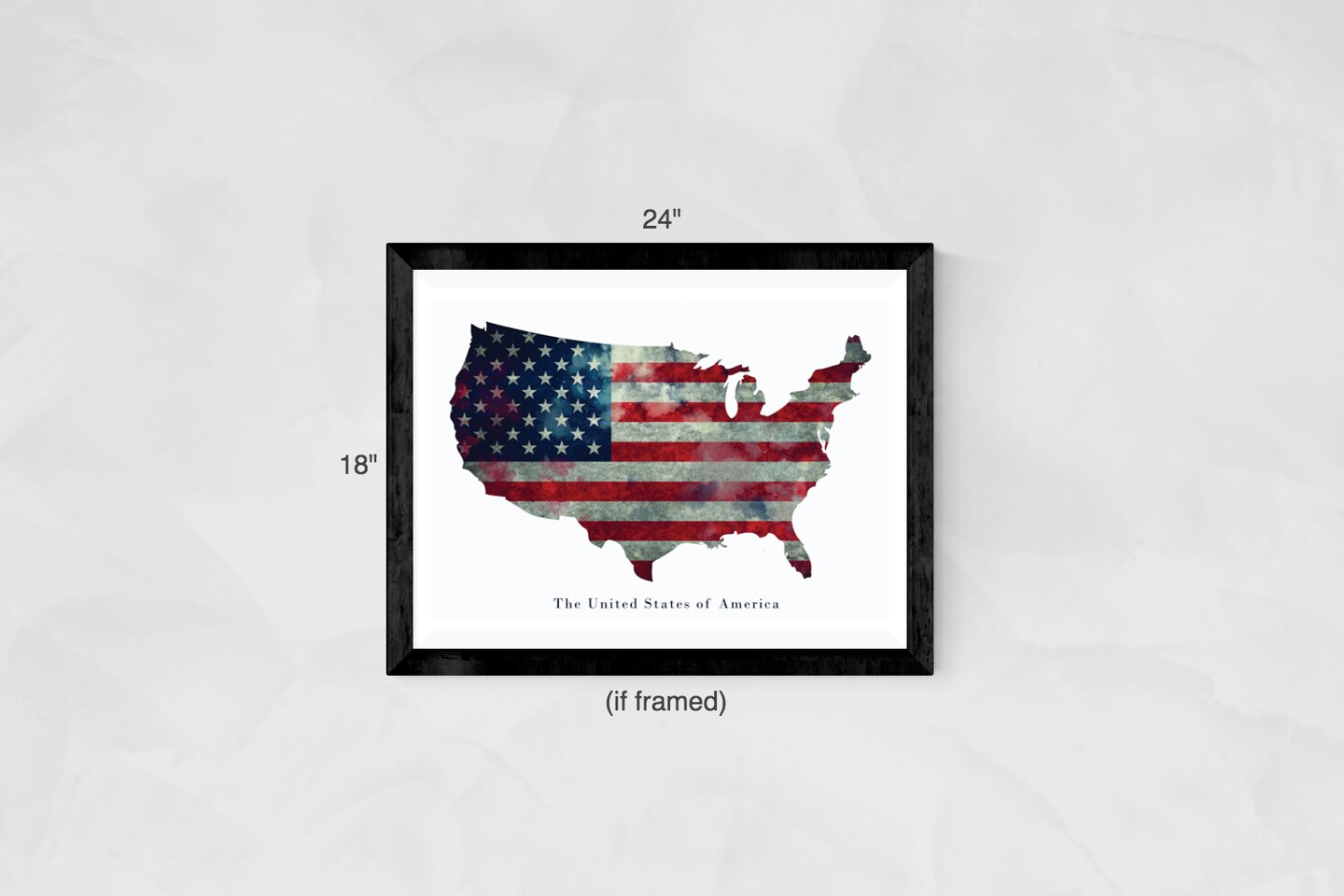 American Flag Poster USA United States of America Wall Art Print, 24&#x22;x18&#x22;, Unframed