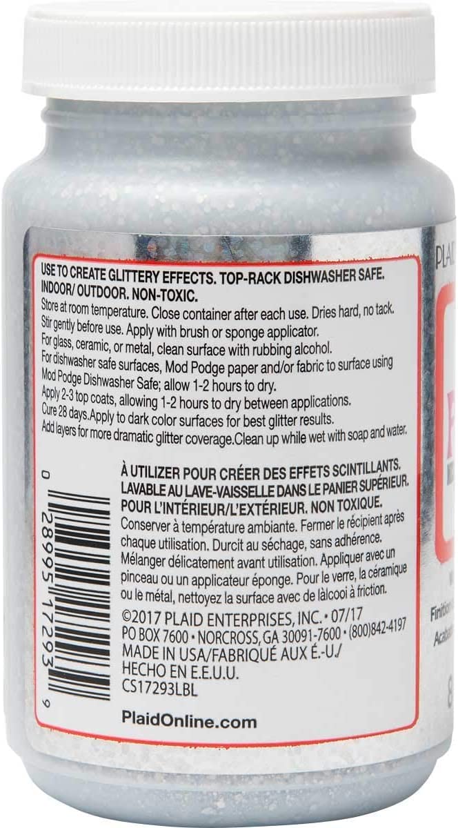 Mega Silver Glitter Mod Podge, Pixiss Accessory Kit with Glue Spreaders, Gloves, Brushes, Palette Knife Set