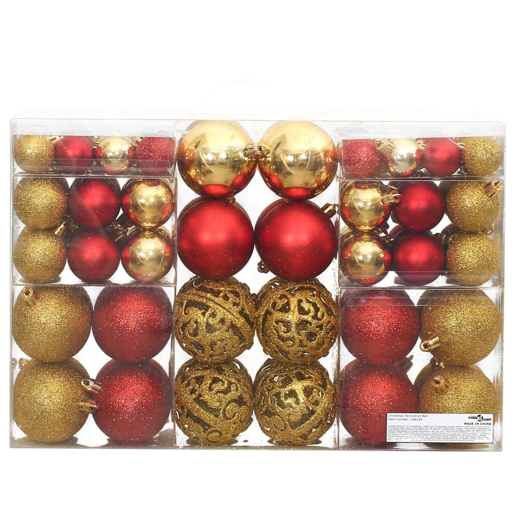 Christmas Baubles 100 pcs  1.2&#x22; / 1.6&#x22; / 2.4&#x22;
