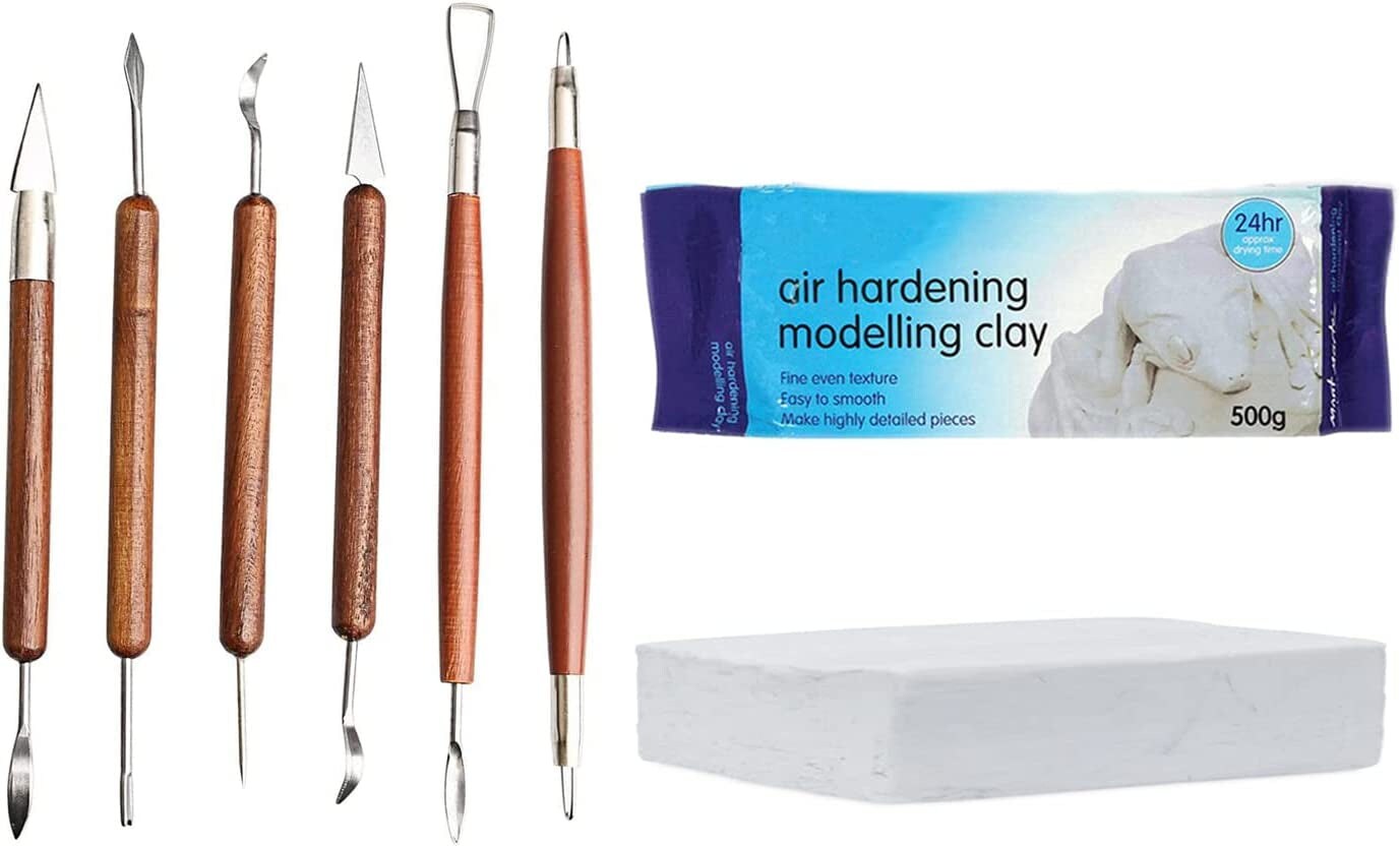 8 Pcs Pottery & Clay Sculpting Tools, DoubleSided, Smooth Wooden