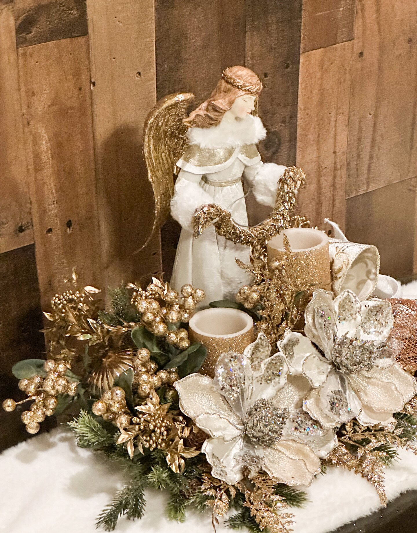 Christmas centerpiece, Christmas table decor, Christmas angel table decor, holiday floral arrangement, Christmas gift, holiday decor, angel product 3